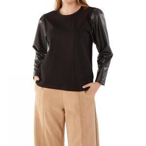 NEW ISLE the morgan top in black